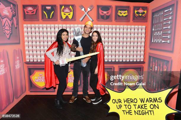 Tyler Posey poses with fans during the Nissin Cup Noodles event at Highline Ballroom on October 6, 2017 in New York City. Twenty lucky Nissin Cup...