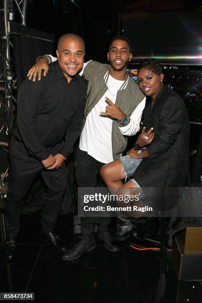 Irv Gotti, Jharrel Jerome and Bre-Z attend the BET Hip Hop Awards 2017 at The Fillmore Miami Beach at the Jackie Gleason Theater on October 6, 2017...