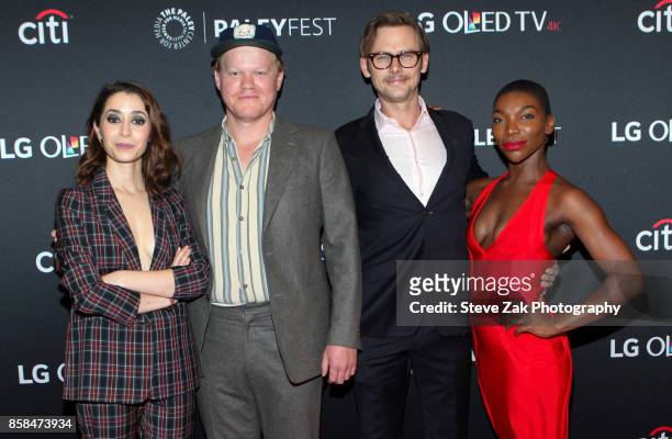 Cristin Milioti, Jesse Plemons, Jimmi Simpson and Michaela Coel attend PaleyFest NY 2017 "Black Mirror" at The Paley Center for Media on October 6,...