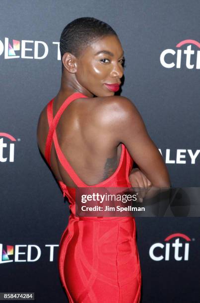 Actress Michaela Coel attends the PaleyFest NY 2017 "Black Mirror" screening at The Paley Center for Media on October 6, 2017 in New York City.
