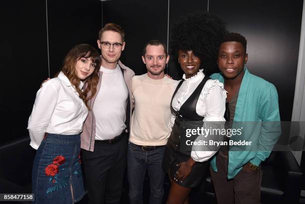Actors Hannah Marks, Sam Barnett, Elijah Wood, Jade Eshete and Mpho Koaho attend the FANDOM Fest during New York Comic Con on October 6, 2017 in New...