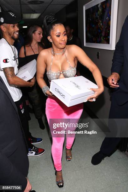 Cardi B attends the BET Hip Hop Awards 2017 at The Fillmore Miami Beach at the Jackie Gleason Theater on October 6, 2017 in Miami Beach, Florida.