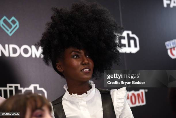 Actors Jade Eshete speaks onstage at the New York Comic Con Live Stage in partnership with FANDOM and Twitch on October 6, 2017 in New York City.