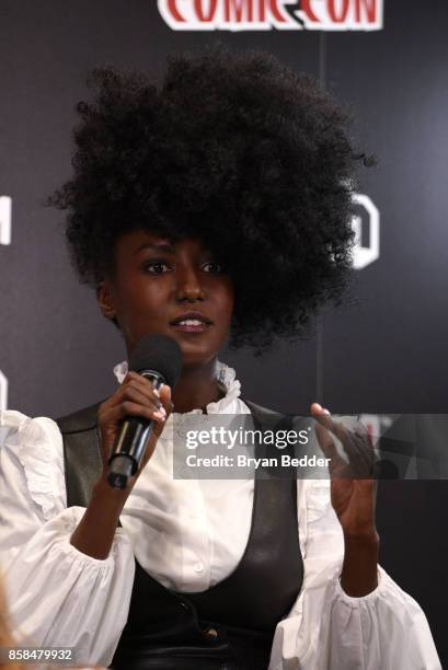 Actors Jade Eshete speaks onstage at the New York Comic Con Live Stage in partnership with FANDOM and Twitch on October 6, 2017 in New York City.