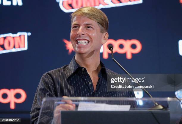 Jack McBrayer speaks during Comedy Centrals Drunk Hisotry at the 2017 New York Comic Con - Day 2 on October 6, 2017 in New York City.