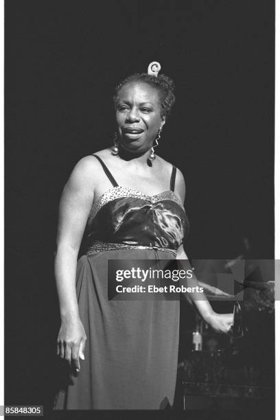 Photo of Nina SIMONE; Nina Simone performing at the Beacon Theatre in New York City on May 1, 1993