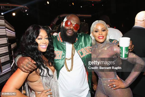 Trina, Rick Ross, and Keyshia Ka'oir attend the BET Hip Hop Awards 2017 at The Fillmore Miami Beach at the Jackie Gleason Theater on October 6, 2017...