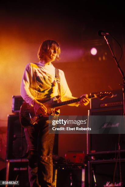 Photo of Thurston MOORE and SONIC YOUTH; Thurston Moore performing live onstage at the Nassau Coliseum in Uniondale, Long Island