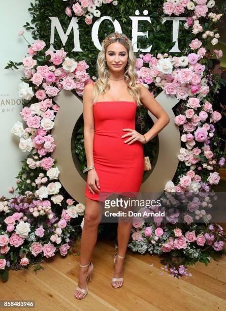 Maddy Edwards attends Moet & Chandon Spring Champion Stakes Day at Royal Randwick Racecourse on October 7, 2017 in Sydney, Australia.