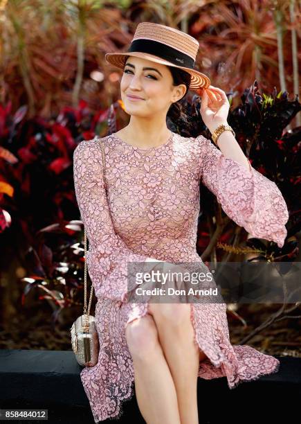 Abbey Gelmi attends Moet & Chandon Spring Champion Stakes Day at Royal Randwick Racecourse on October 7, 2017 in Sydney, Australia.