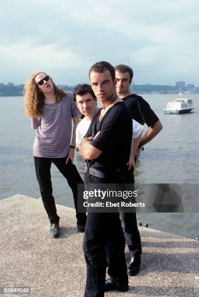 Catherine Wheel photographed in New York City on August 18, 1993. Brian Futter, Dave Hawes, Neil Sims, and Rob Dickinson.