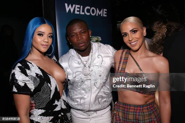 Steph Lecor, O.T. Genasis and Veronica Vega attend the BET Hip Hop Awards 2017 at The Fillmore Miami Beach at the Jackie Gleason Theater on October...