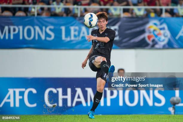 Seongnam FC midfielder Jung Seonho in action during the AFC Champions League 2015 2nd Leg match between Guangzhou Evergrande and Seongnam FC on May...