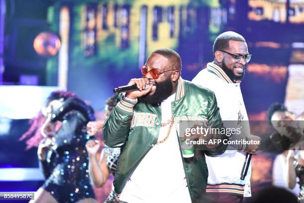 Rick Ross performs during the BET Hip Hop Awards 2017 at The Fillmore Miami Beach at the Jackie Gleason Theatre on October 6, 2017 in Miami Beach,...