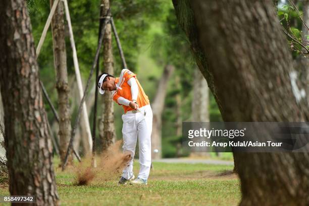 Suradit Yongcharoenchai of Thailand during round three of the Yeangder Tournament Players Championship at Linkou lnternational Golf and Country Club...