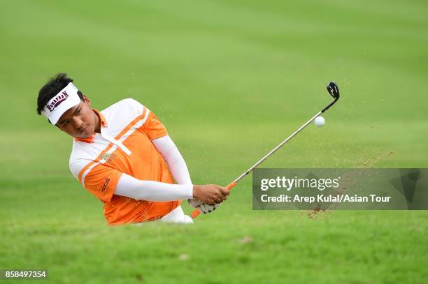 Suradit Yongcharoenchai of Thailand during round three of the Yeangder Tournament Players Championship at Linkou lnternational Golf and Country Club...