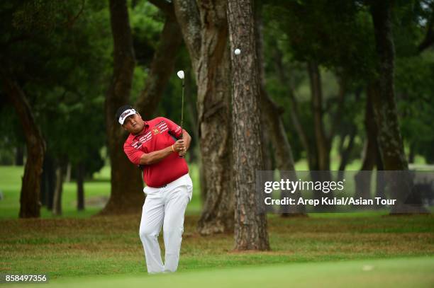 Prom Meesawat of Thailand during round three of the Yeangder Tournament Players Championship at Linkou lnternational Golf and Country Club on October...