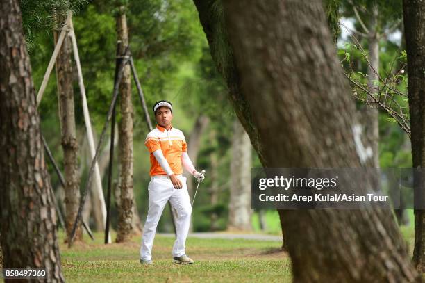 Suradit Yongcharoenchai of Thailand during round three of the Yeangder Tournament Players Championship at Linkou lnternational Golf and Country Club...