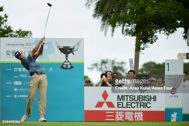 Johannes Veerman of USA during round three of the Yeangder Tournament Players Championship at Linkou lnternational Golf and Country Club on October...