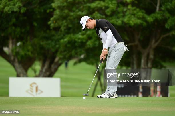 Jazz Janewattananond of Thailand during round three of the Yeangder Tournament Players Championship at Linkou lnternational Golf and Country Club on...