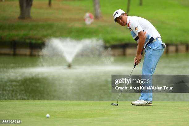 Sung Mao-chang of Taiwan during round three of the Yeangder Tournament Players Championship at Linkou lnternational Golf and Country Club on October...