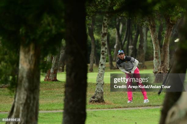 Sattaya Supupramai of Thailand during round three of the Yeangder Tournament Players Championship at Linkou lnternational Golf and Country Club on...