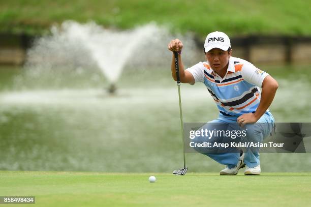 Sung Mao-chang of Taiwan during round three of the Yeangder Tournament Players Championship at Linkou lnternational Golf and Country Club on October...