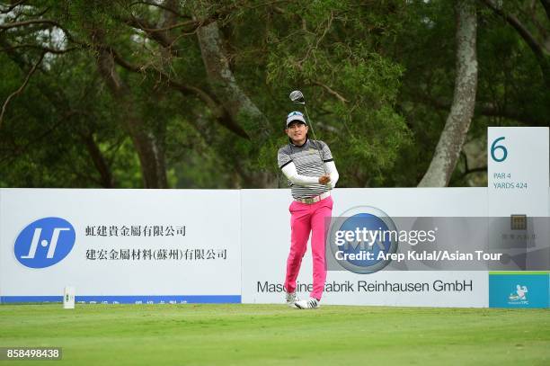 Sattaya Supupramai of Thailand during round three of the Yeangder Tournament Players Championship at Linkou lnternational Golf and Country Club on...