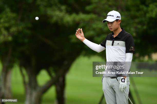 Jazz Janewattananond of Thailand during round three of the Yeangder Tournament Players Championship at Linkou lnternational Golf and Country Club on...