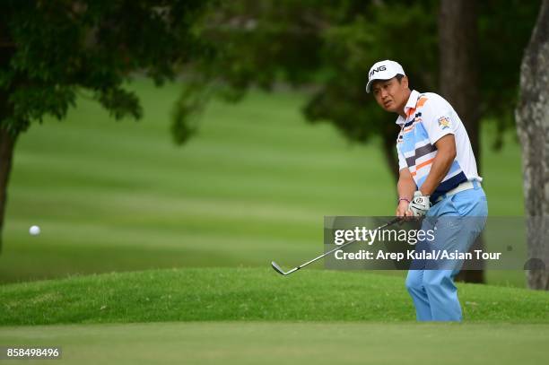 Sung Mao-chang of Taiwan during round three of the Yeangder Tournament Players Championship at Linkou lnternational Golf and Country Club on October...