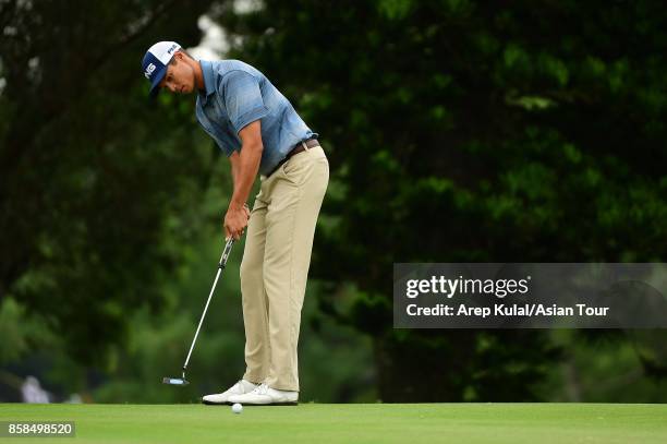 Johannes Veerman of USA during round three of the Yeangder Tournament Players Championship at Linkou lnternational Golf and Country Club on October...