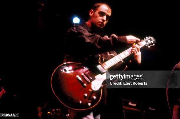 Photo of Paul 'Bonehead' ARTHURS and OASIS; Paul 'Bonehead' Arthurs performing live onstage