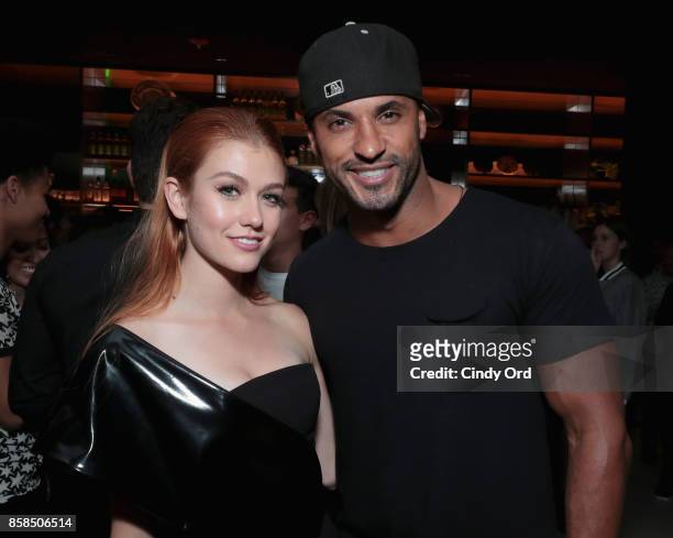 Actors Katherine McNamara and Ricky Whittle attend Hulu's New York Comic Con After Party at The Lobster Club on October 6, 2017 in New York City.