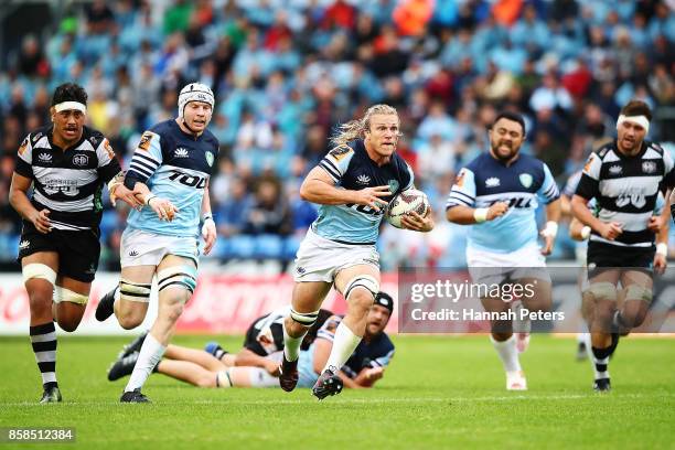 Matt Matich of Northland makes a break during the round eight Mitre 10 Cup match between Northland and Hawke's Bay at Toll Stadium at Toll Stadium on...