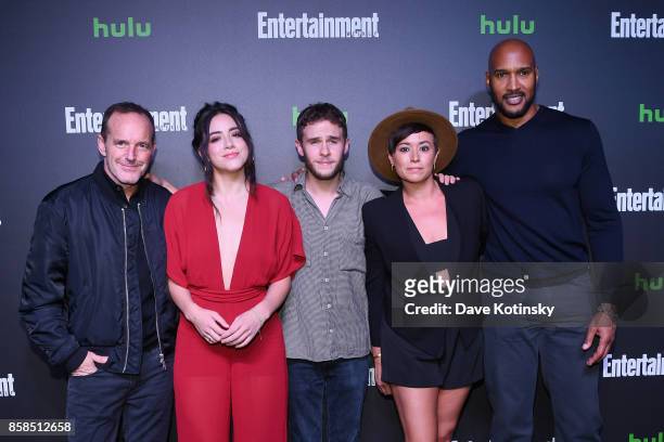 Clark Gregg, Chloe Bennet, Ian De Caestecker, Briana Venskus and Henry Simmons attend Hulu's New York Comic Con After Party at The Lobster Club on...