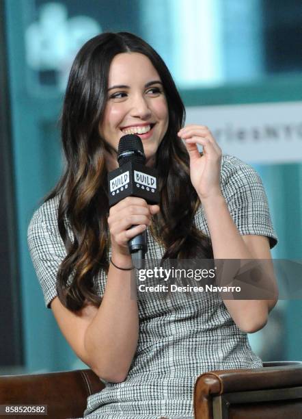 Actress Arielle Carver-O'Neill visits Build to discuss 'Ash Vs Evil Dead' at Build Studio on October 6, 2017 in New York City.