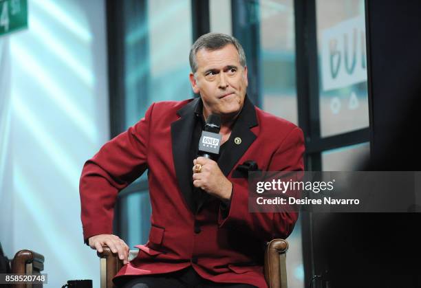 Actor Bruce Campbell visits Build to discuss 'Ash Vs Evil Dead' at Build Studio on October 6, 2017 in New York City.