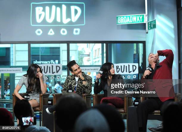 Actors Arielle Carver-O'Neill, Ray Santiago, Dana DeLorenzo and Bruce Campbell visit Build to discuss 'Ash Vs Evil Dead' at Build Studio on October...