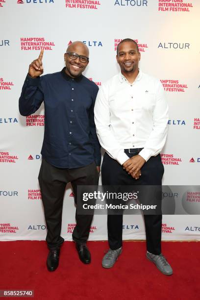 Directors Coodie and Chike Ozah attend the photo call for "The First To Do It" at Bay Street Theater, 1 during Hamptons International Film Festival...