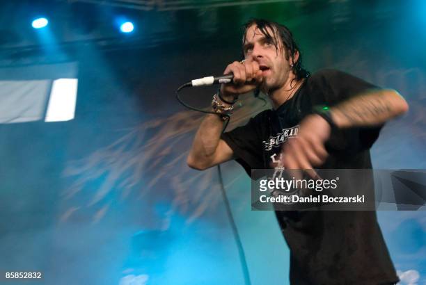 Photo of LAMB OF GOD and Randy BLYTHE, Randy Blythe performing on stage