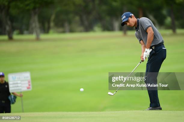 Ajeetesh Sandhu of India pictured during round three of the Yeangder Tournament Players Championship at Linkou lnternational Golf and Country Club on...