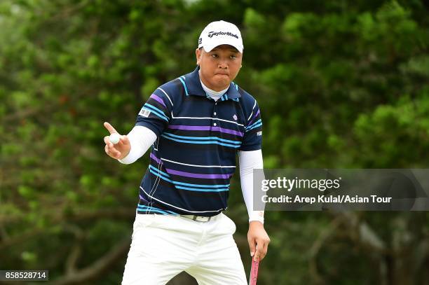 Lu Wei-chi of Taiwan pictured during round three of the Yeangder Tournament Players Championship at Linkou lnternational Golf and Country Club on...