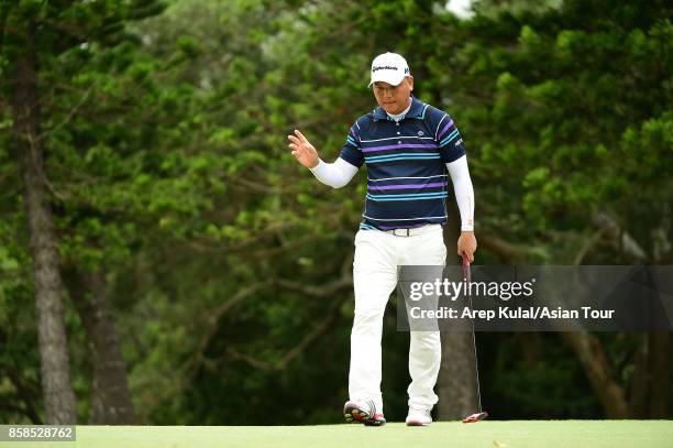 Lu Wei-chi of Taiwan pictured during round three of the Yeangder Tournament Players Championship at Linkou lnternational Golf and Country Club on...
