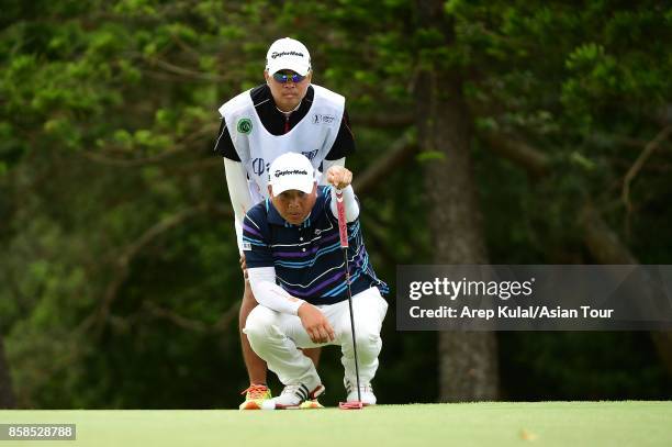 Lu Wei-chi of Taiwan pictured during round three of the Yeangder Tournament Players Championship at Linkou lnternational Golf and Country Club on...