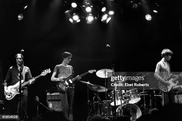 And Billy FICCA and Tom VERLAINE and Richard LLOYD and Fred SMITH; Group performing on stage L-R Fred Smith, Tom Verlaine, Billy Ficca and Richard...