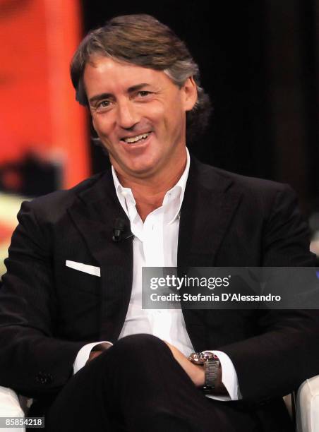 Roberto Mancini attends 'Chiambretti Night', Italian TV Show held at Italia1 Studios on April 7, 2009 in Milan, Italy.