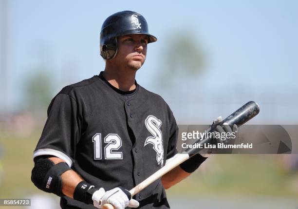 Pierzynski of the Chicago White Sox prepares to bat during a Spring Training game against the Colorado Rockies at Camelback Ranch on March 30, 2009...