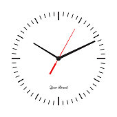 Vector simple classic clock icon without numbers