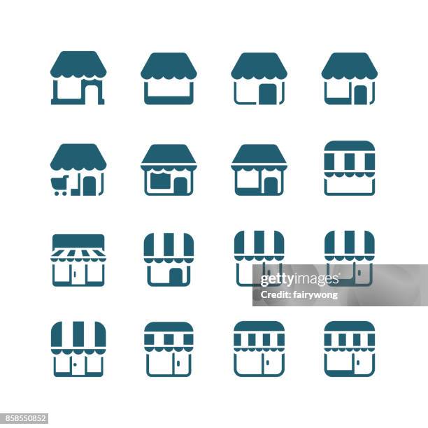 store icons - awning stock illustrations