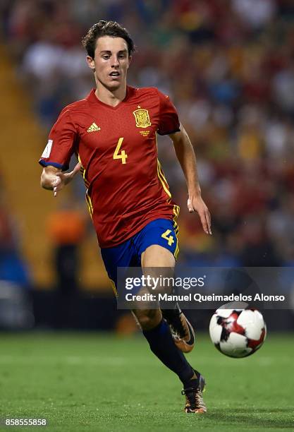 Alvaro Odriozola of Spain runs with the ball during the FIFA 2018 World Cup Qualifier between Spain and Albania at Rico Perez Stadium on October 6,...